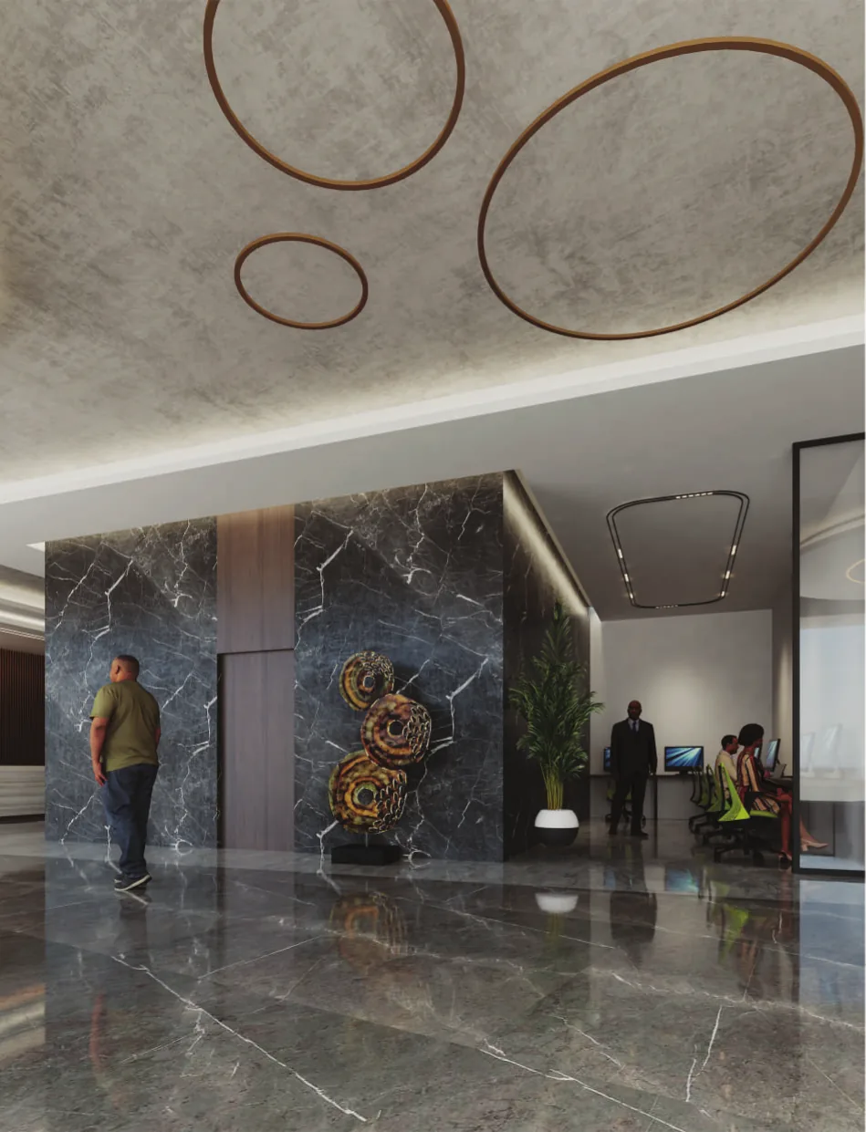 Elegant lobby with concierge and business centre